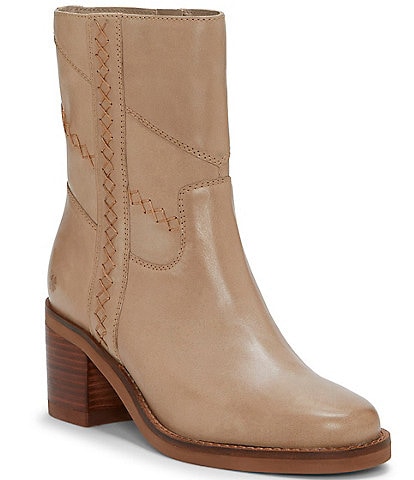 Lucky Brand Milev Leather Stitched Detail Booties