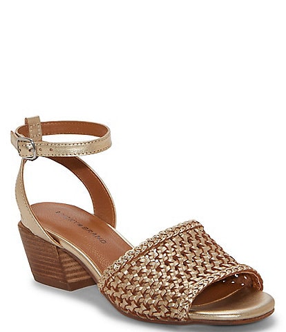 Lucky Brand Modessa Metallic Leather Ankle Strap Sandals