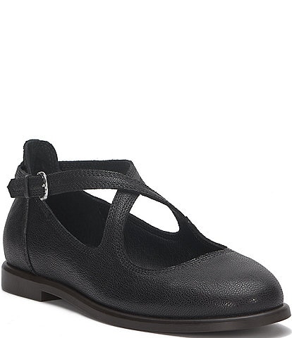 Lucky Brand Necia Leather Cross Strap Mary Jane Flats