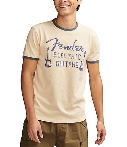 Lucky Brand Short Sleeve Fender Diamond Graphic T-shirt
