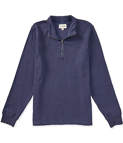 Lucky Brand Quarter Zip Textured Double Jacquard Pullover