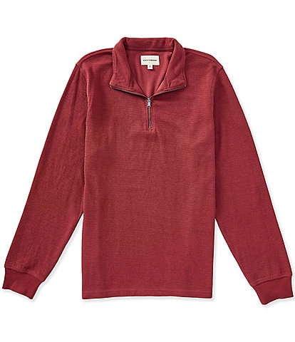 Lucky Brand Quarter Zip Textured Double Jacquard Pullover