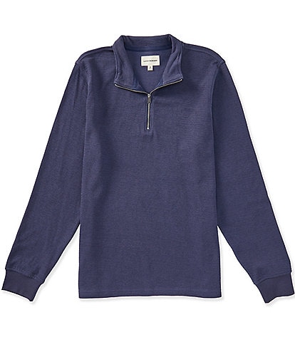 Lucky Brand Quarter Zip Textured Double Jacquard Pullover