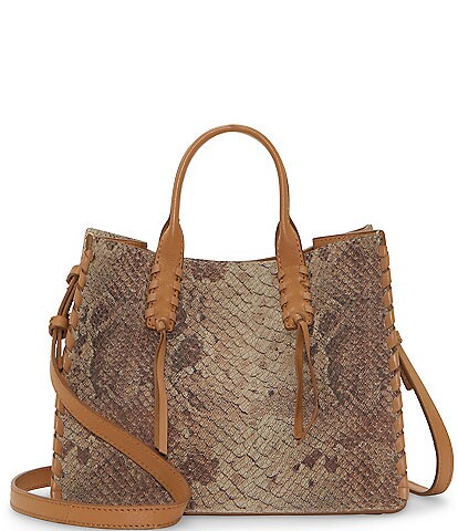 Lucky Brand Rysa Leather Snake Print Satchel Bag