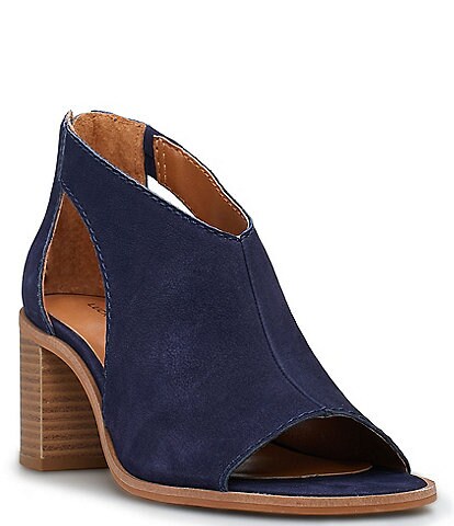 Lucky Brand Saimy Leather Open Toe Cut Out Booties