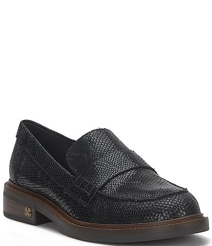 Lucky Brand Salima Leather Snake Print Loafers