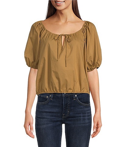 Lucky Brand Scoop Neck Short Sleeve Top