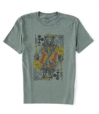 Lucky Brand Men's Gray Graphic T-Shirt Too Tough To Die Poker