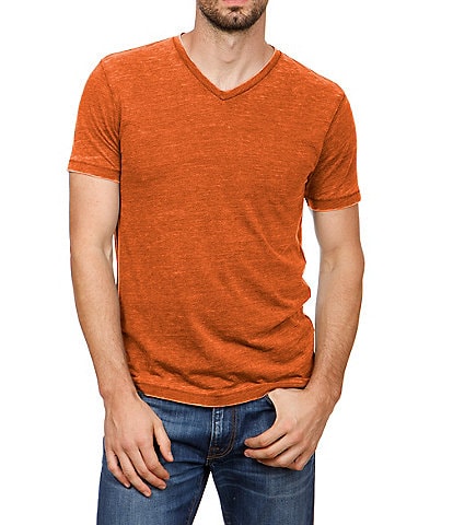 Lucky Brand Short Sleeve Burnout V-Neck T-Shirt