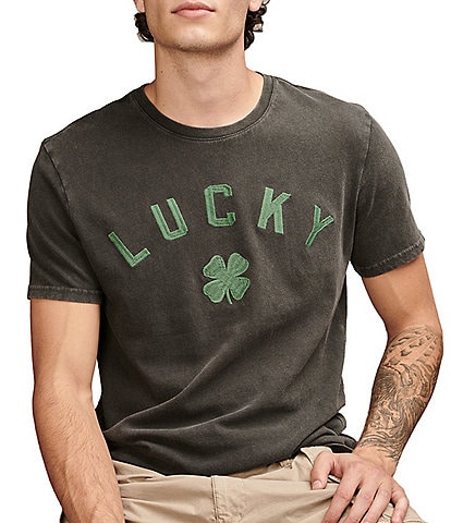 Lucky Brand Men's Short Sleeve Linen Pocket Crew Neck Shirt