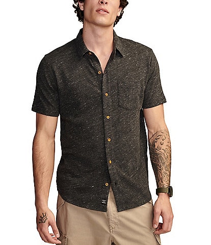 Lucky Brand Short Sleeve Linen-Blend Shirt
