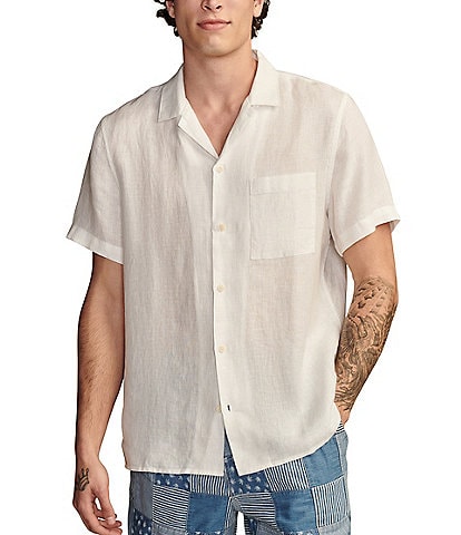 Lucky Brand Short Sleeve Linen Camp Shirt