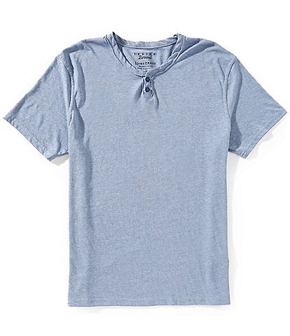 Lucky Brand Short Sleeve Venice Burnout Notch Neck Henley T-Shirt