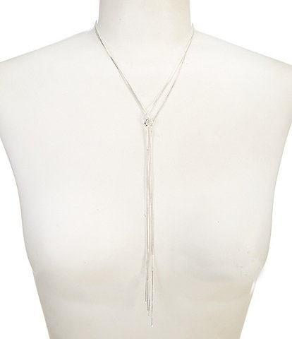 Lucky Brand Silver Knotted Y Necklace