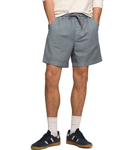 Lucky Brand Solid 7#double; Linen Pull-On Shorts