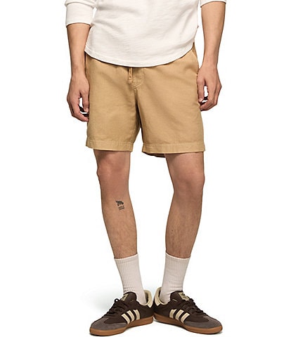 Lucky Brand Solid 7#double; Linen Pull-On Shorts