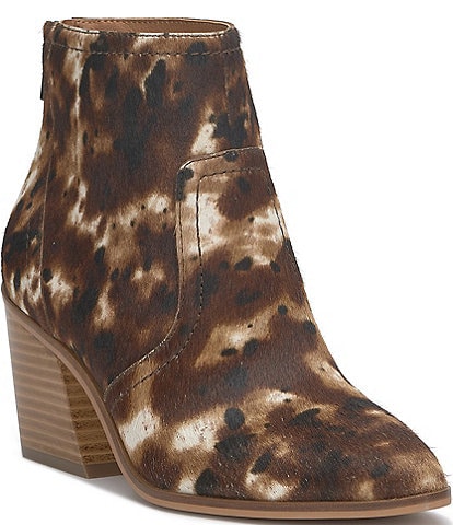 Lucky Brand Sonah2 Hair Calf Block Heel Booties