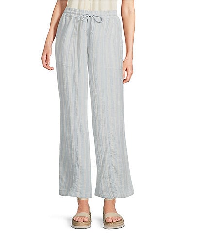 Lucky Brand Striped Gauze Wide Leg Pants