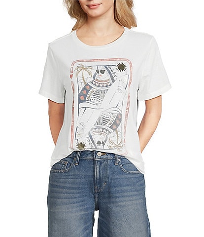 Lucky Brand Surf Queen Classic Crew Neck Short Sleeve Tee Shirt