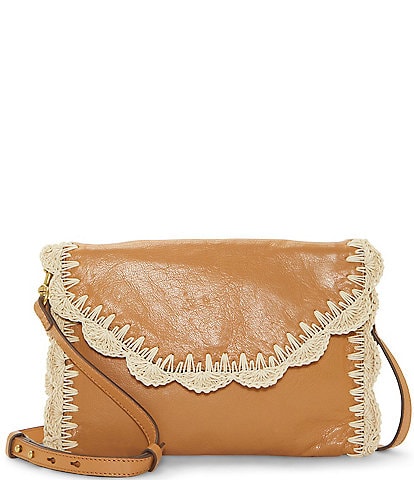 Lucky Brand Toni Woven Detail Leather Crossbody Handbag