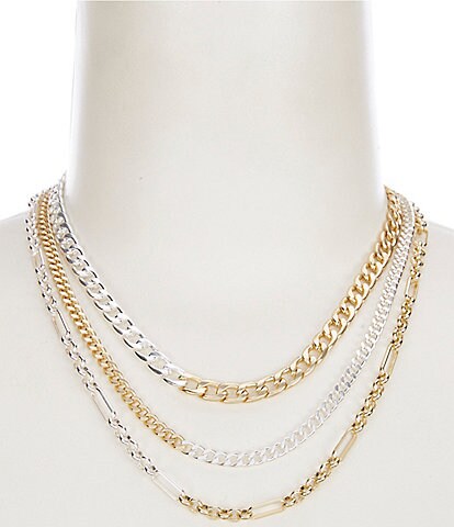 Lucky Brand Two Tone Layered Chain Necklace