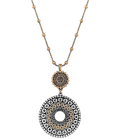 Lucky Brand Two-Tone Tribal Pendant Necklace