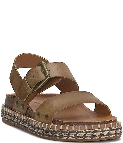 Lucky Brand Umora Espadrille Leather Platform Sandals
