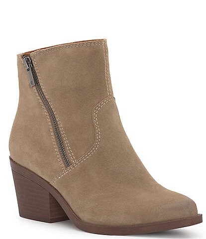 Lucky Brand Women's Lureli Peep-Toe Wedge Booties - Distressed - Size 6M