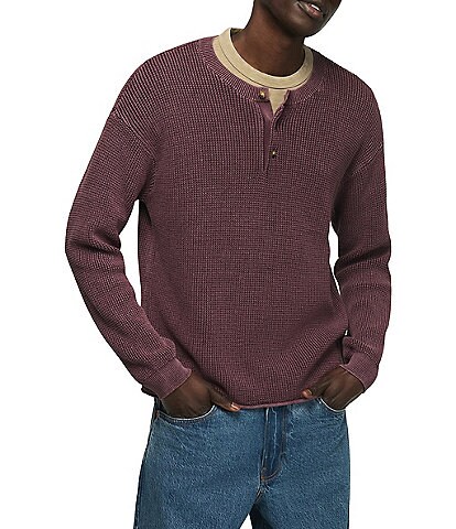 Lucky Brand Washed Ottoman Henley Sweater