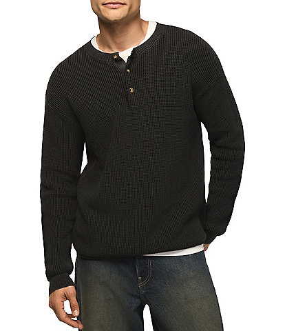 Lucky Brand Washed Ottoman Henley Sweater