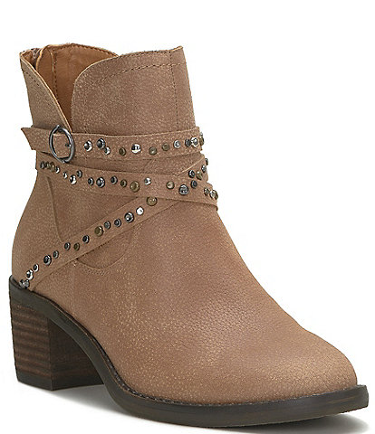 Pippa jeweled strap leather online block heel combat booties