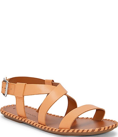 Lucky Brand Zelek Leather Flat Ankle Strap Sandals