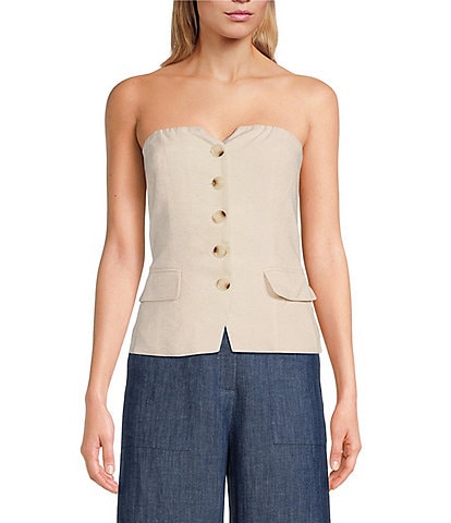 Lucy Paris Button Front Strapless Coordinating Vest