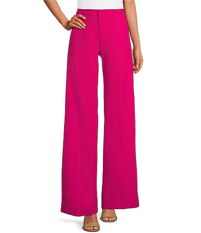 Lucy Paris Diana Flat Front Wide Leg Pocketed Pant