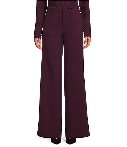 Lucy Paris Diana Flat Front Wide Leg Pocketed Pant