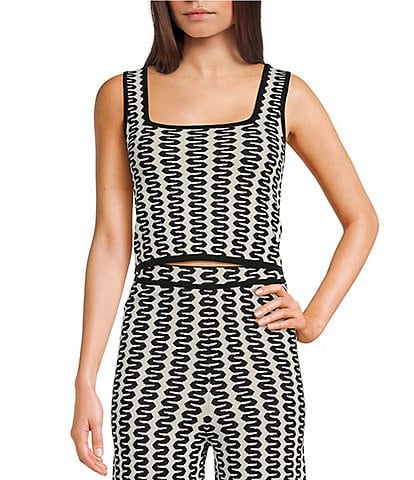 Lucy Paris Hilo Knit Square Neck Sleeveless Match Back Coordinating Crop Top
