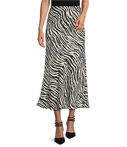 Lucy Paris Katianna Zebra Print High Rise Maxi Skirt