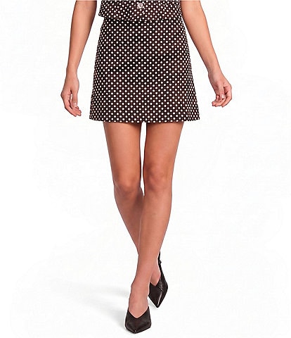 Lucy Paris Montana Polka Dot Printed Coordinating A-Line Mini Skirt