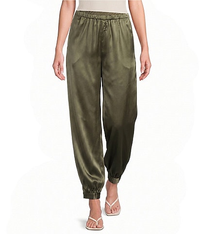 Lucy Paris Petite Size Sam Bubble Hem Pull On Satin Pant
