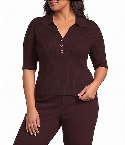 Lucy Paris Plus Size Callan Short Sleeve Sweater Top
