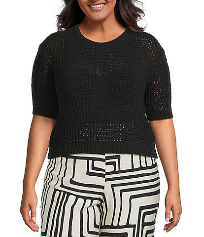 Lucy Paris Plus Size Lou Short Sleeve Knit Sweater