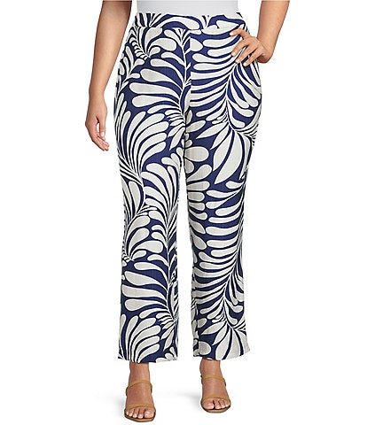 Lucy Paris Plus Size Rue Printed Satin Ankle Pants