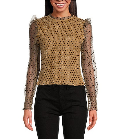 Dillards polka dot blouse online