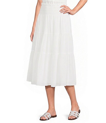 Lucy Paris Tropez Smocked Coordinating A-Line Midi Skirt