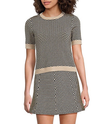 Lucy Paris Warren Coordinating Printed Crew Neck Short Sleeve Top