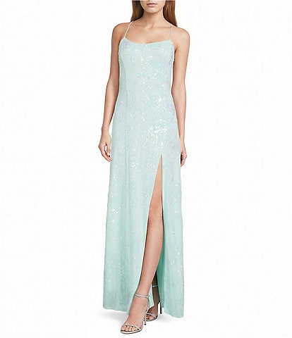Lulus Charlotte Tie Back Sequin Long Dress