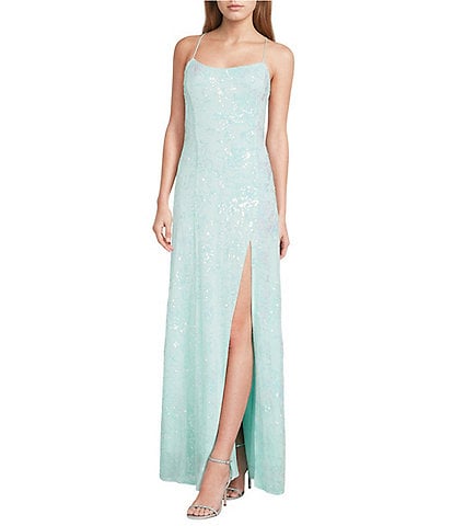 Lulus Charlotte Tie Back Sequin Long Dress