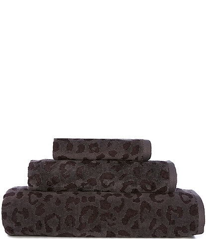 Luxury Hotel Essex Collection Jacquard Cheetah Print Bath Towel