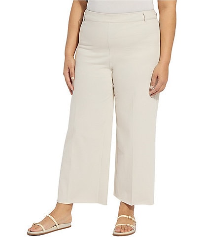 Lysse Plus Size Erin High Waisted Wide Leg Demin Ponte Ankle Leggings