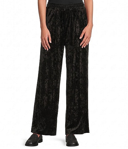 M Made in Italy Coordinating Velvet Wide Leg Pull-On Pants